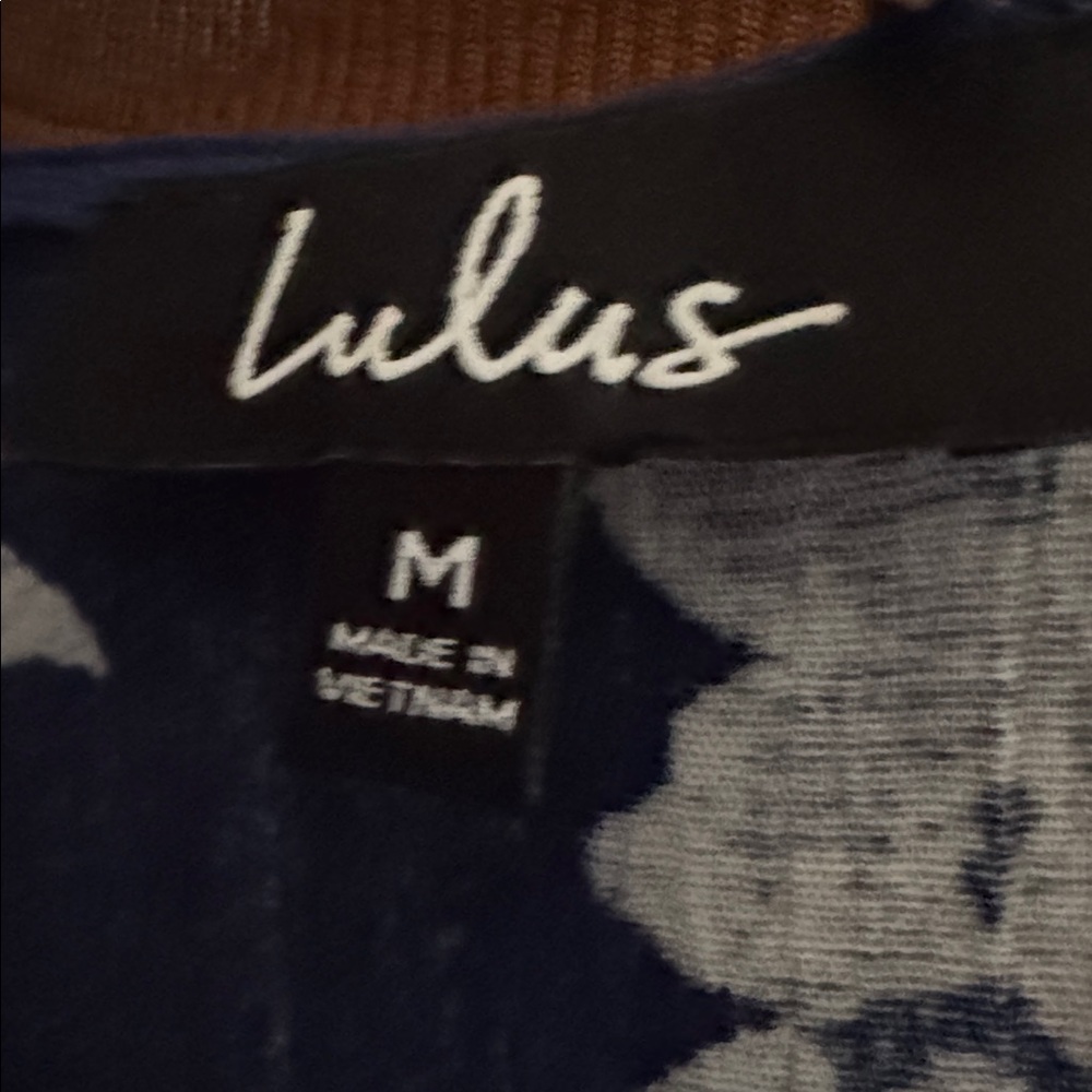 Lulus Heart of Marigold Navy Blue floral print wrap maxi dress women's M boho - Picture 10 of 10